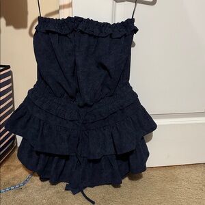 Black Ruffled Strapless Dress